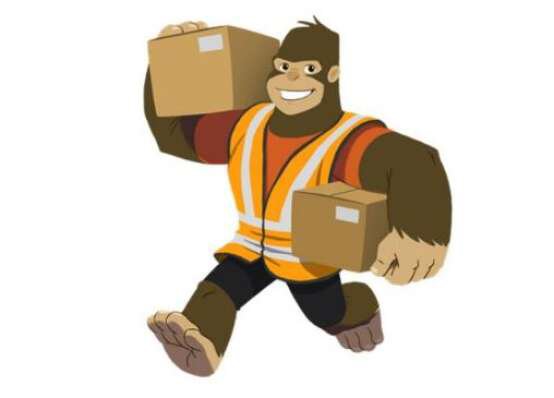 Animated ape with boxes