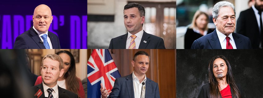 Party leaders in the 2023 NZ General Election