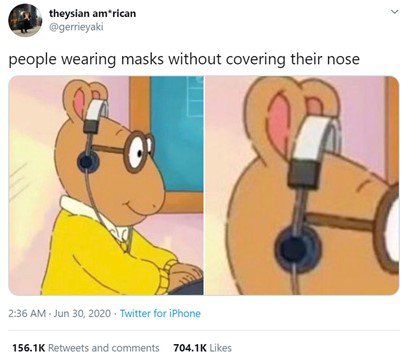 Not wearing masks meme