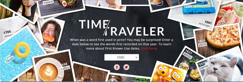 Merriam-Webster's Time travel tool